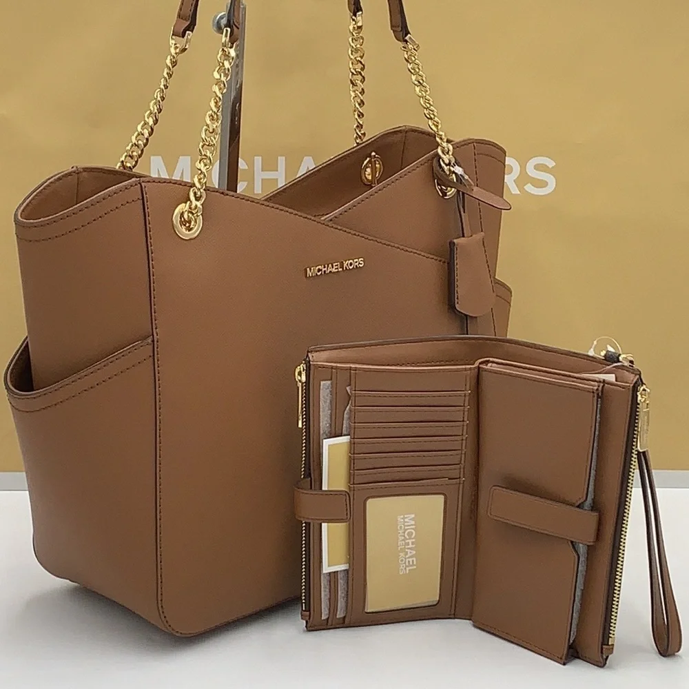 MICHAEL KORS LG XCHAIN SHOULDER TOTE & WALLET SET - Picture 11 of 16